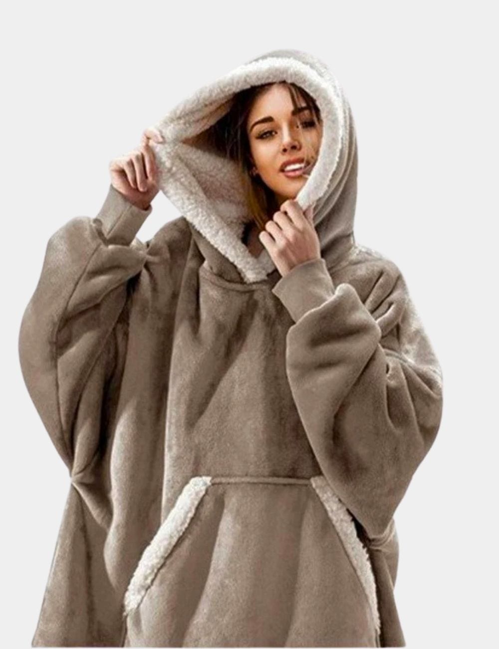 Lange hoodie met capuchon en voorzak voor een ontspannen en stijlvolle kijk