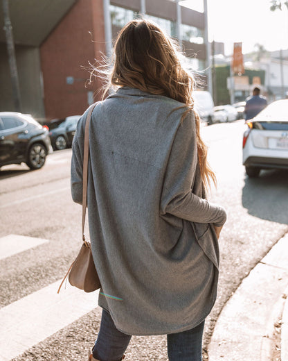 Stijlvolle Dolman Cardigan van Anna - Charcoal Grijs voor Elegante Comfort