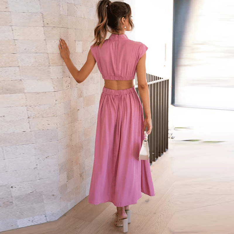 Lange elegante jurk met stijlvolle kijk voor feestelijke gelegenheden