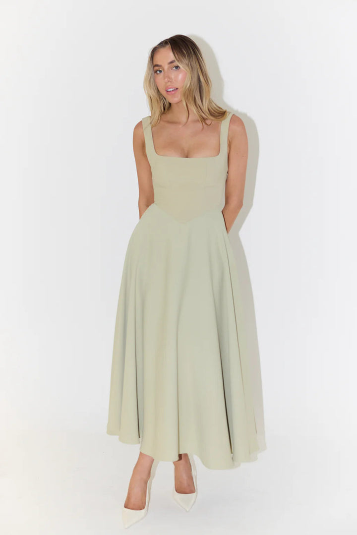 Elegante midi jurk voor dames met tijdloos en verfijnd ontwerp