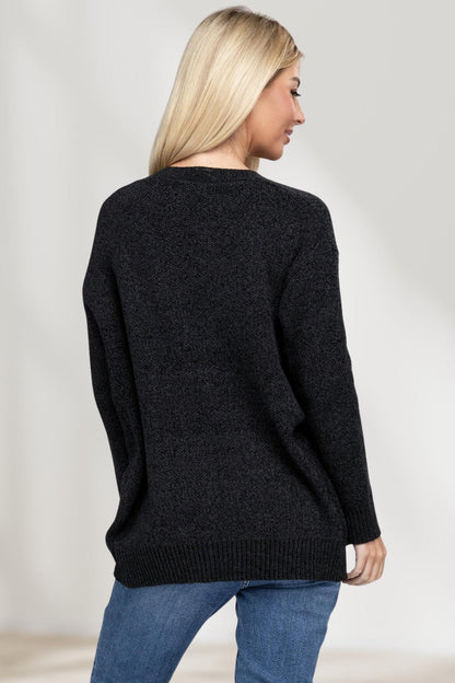 Elegante Cardigan met inkepingskraag en open voorkant