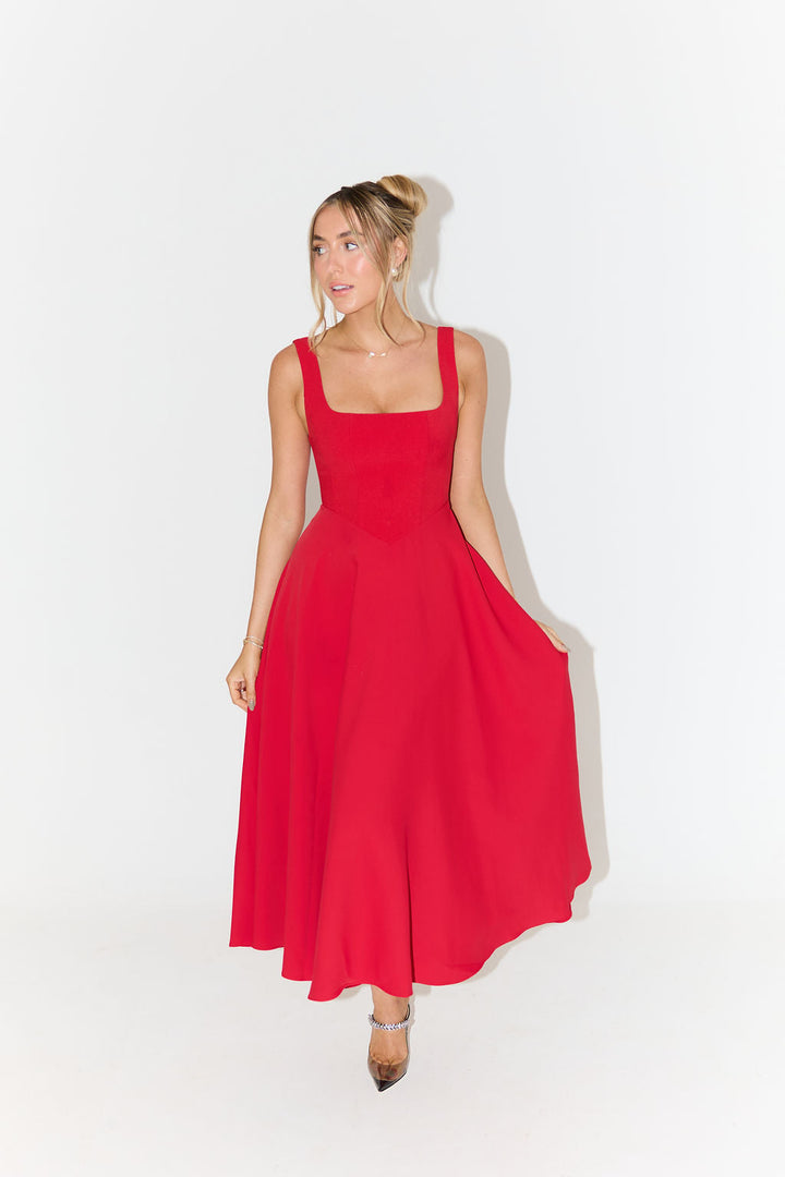 Elegante midi jurk voor dames met tijdloos en verfijnd ontwerp
