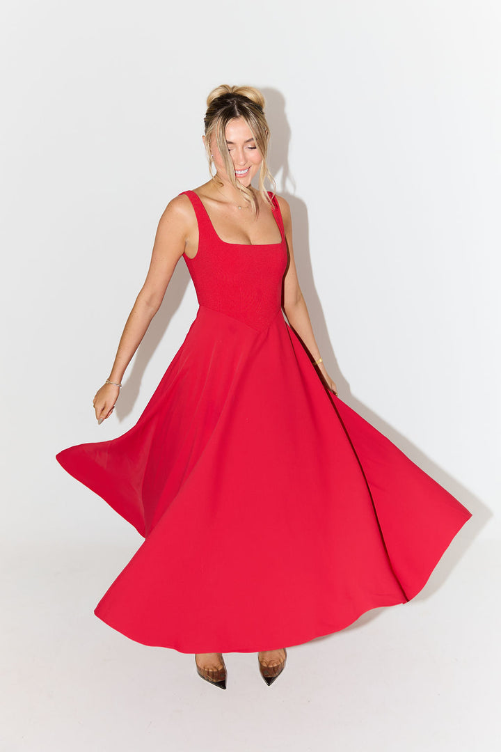 Elegante midi jurk voor dames met tijdloos en verfijnd ontwerp