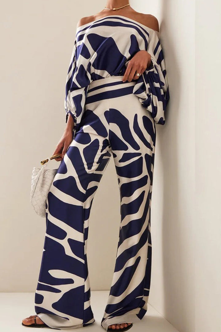 Elegante nonchalant jumpsuit met off-shoulder ontwerp en lange mouwen