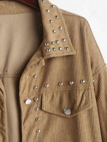 Stijlvolle Corduroy Streetwear Jas met Studs voor Dames