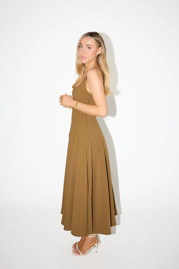 Elegante midi jurk voor dames met tijdloos en verfijnd ontwerp