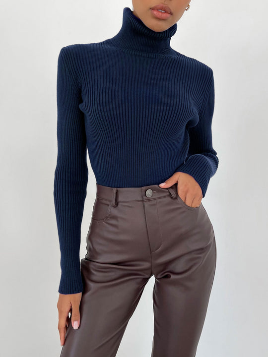 Dames Turtleneck Pullover - Essentiële Trui voor de Herfst van Hoogwaardige Brei