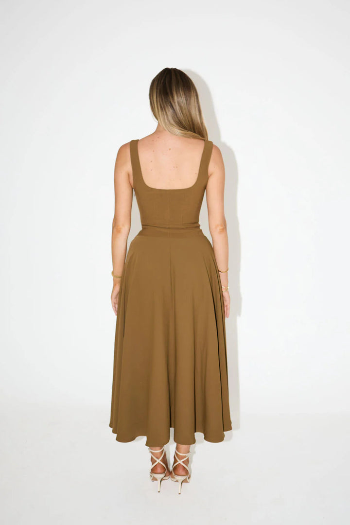 Elegante midi jurk voor dames met tijdloos en verfijnd ontwerp