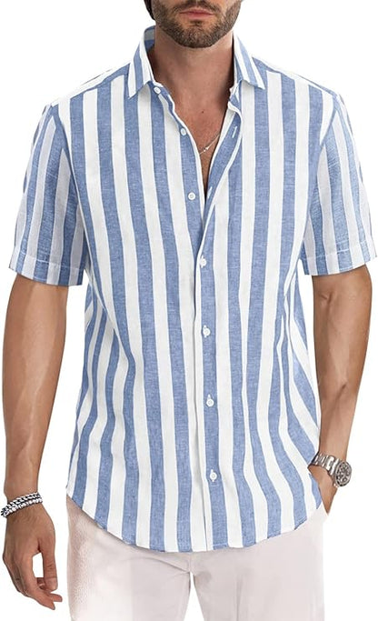 Hugo - Casual overhemd met korte mouwen voor heren, zomer, casual, western, normale pasvorm