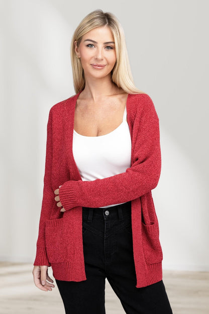 Elegante Cardigan met inkepingskraag en open voorkant