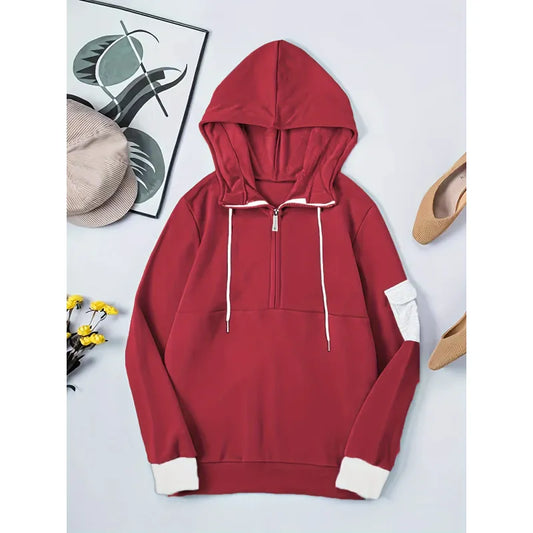 Casual hoodie met capuchon en praktische ritssluiting