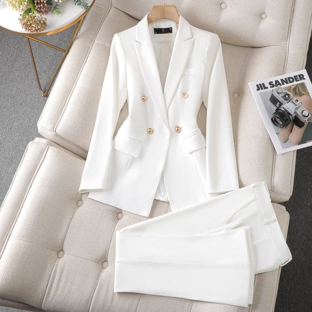 Modieuze dames set met broek en blazer