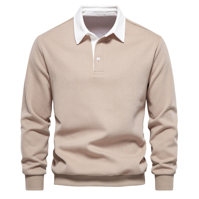 Klassiek heren poloshirt met lange mouwen