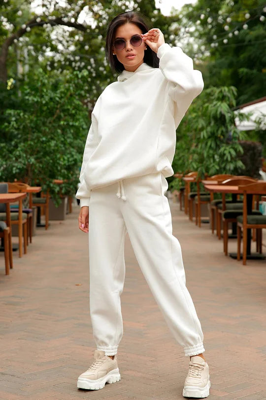 Comfortabele Hoodie en Broek met Elastische Taille en Zakken