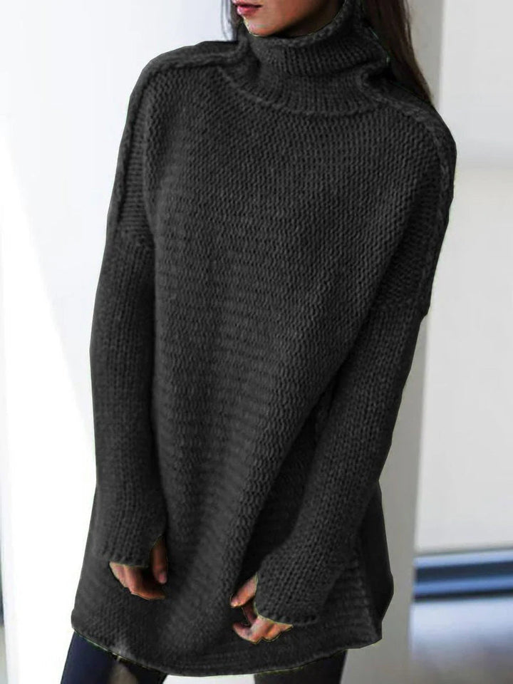 Lange oversized trui met col voor een stijlvolle uitstraling