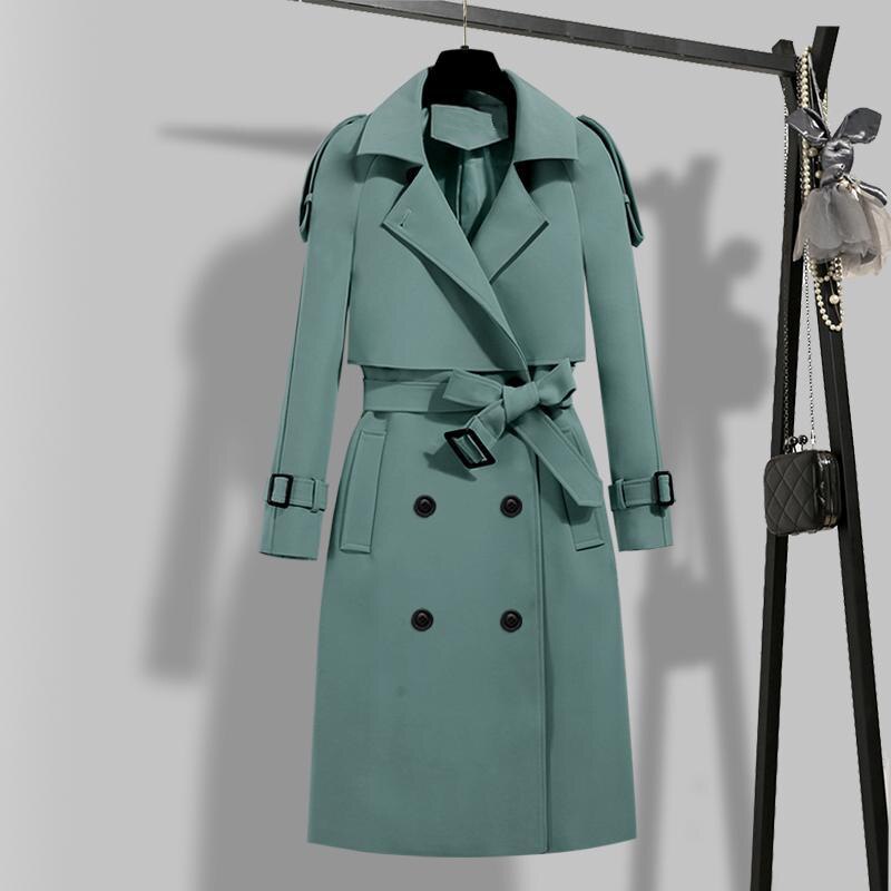 Vintage Trenchcoat met Revers voor Stijlvolle Vrouwen