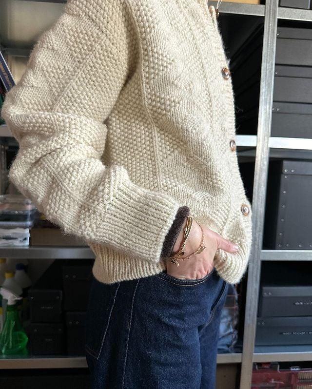 Carol - Klassieke Abrikoos Lange Mouwen Cardigan