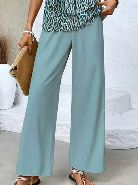 Dames tweedelige set met geometrische print zonder mouwen voor zomerse nonchalant dagen