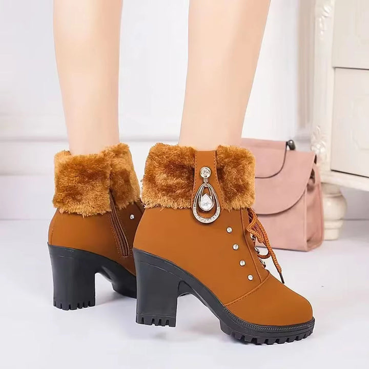 Elegante winterlaarzen voor dames met hak
