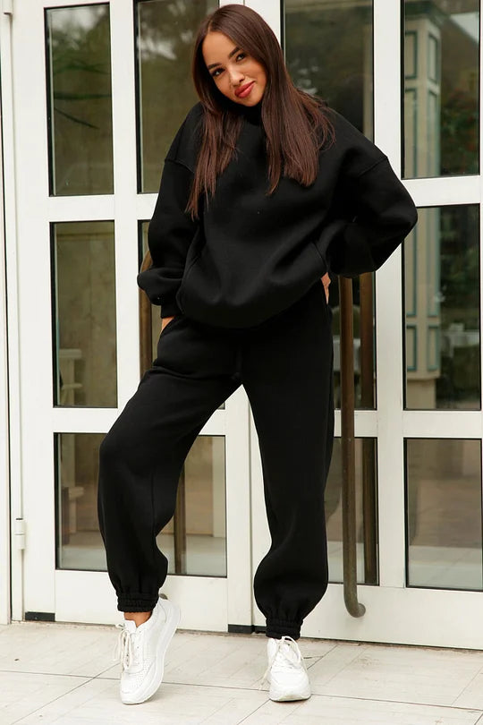 Comfortabele Hoodie en Broek met Elastische Taille en Zakken