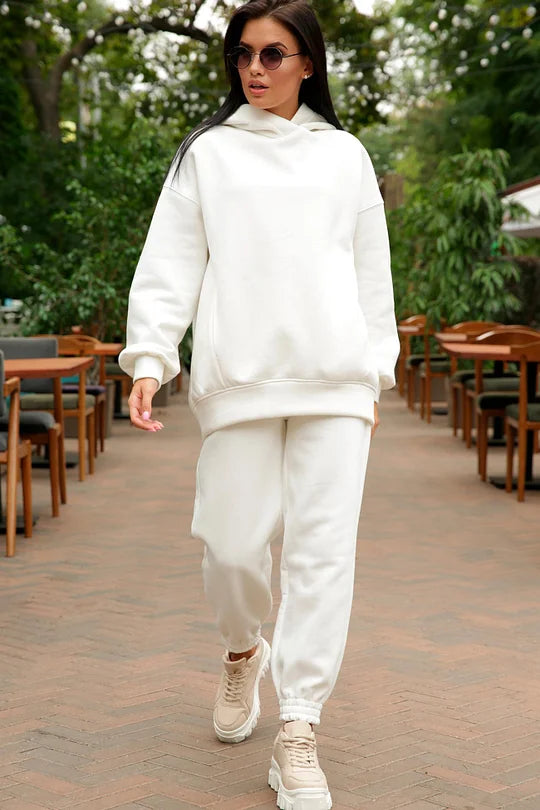 Comfortabele Hoodie en Broek met Elastische Taille en Zakken