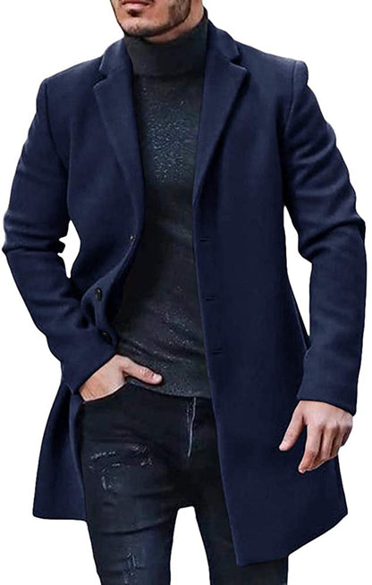 Stijlvolle en praktische wintertrenchcoat met knopen voor moderne mannen.