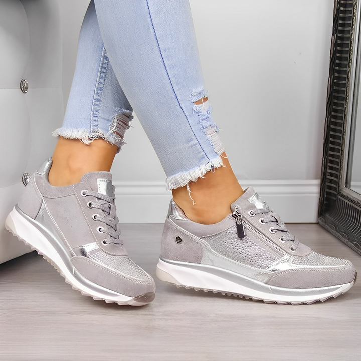 Moderne dames sneakers met ritssluiting voor eenvoudig dagelijks gebruik
