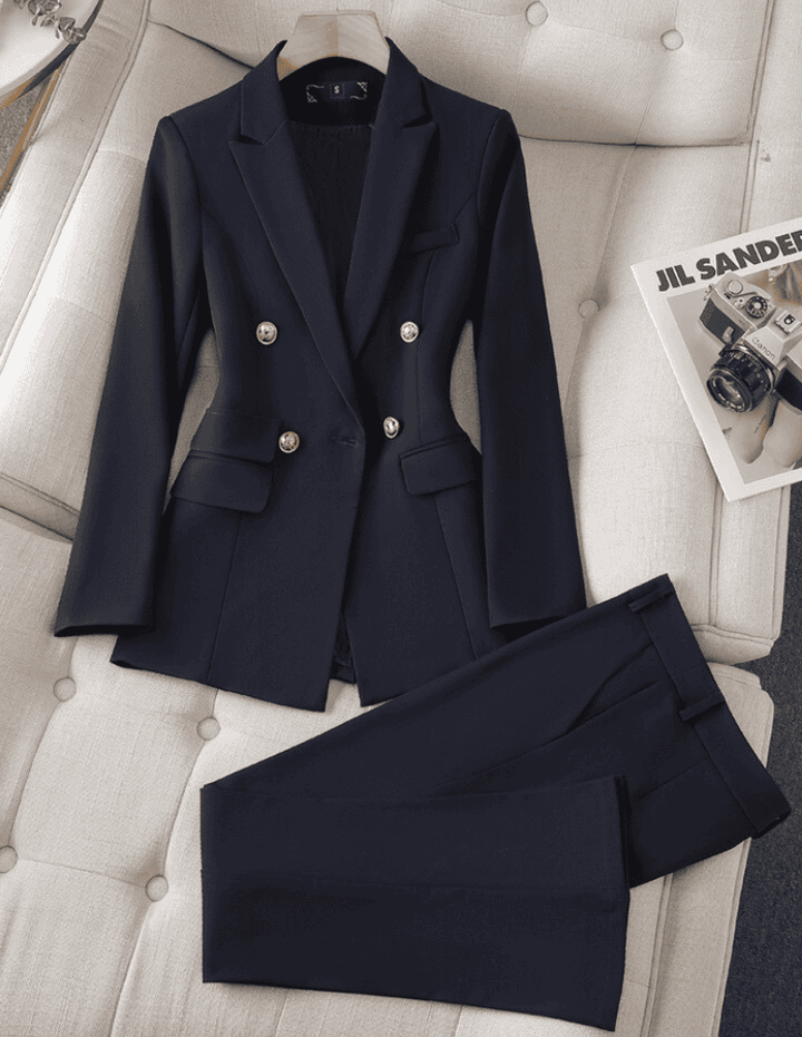 Modieuze dames set met broek en blazer
