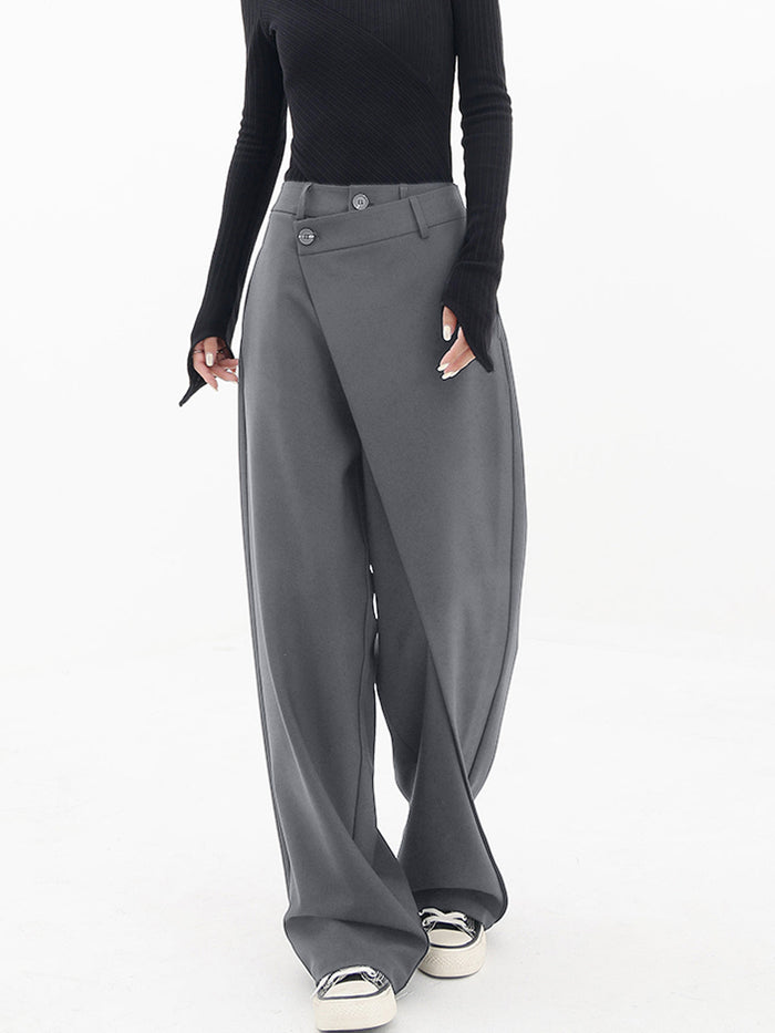 Asymmetrische Wijde Baggy Broek voor Dames – Trendy en Comfortabel