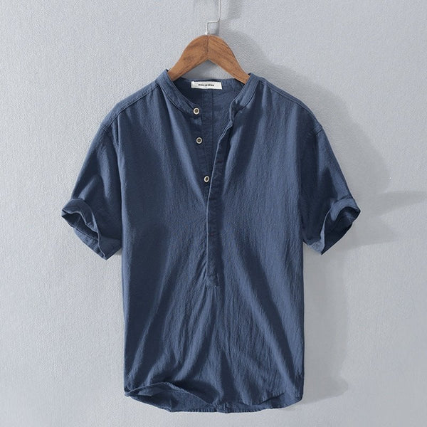 Nicole - Nieuw linnen vrijetijdsshirt met korte mouwen voor heren