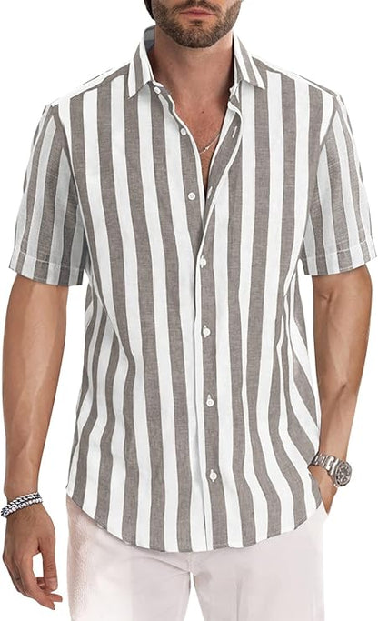 Hugo - Casual overhemd met korte mouwen voor heren, zomer, casual, western, normale pasvorm