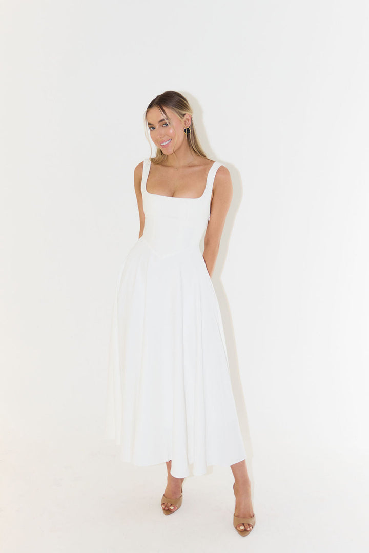 Elegante midi jurk voor dames met tijdloos en verfijnd ontwerp