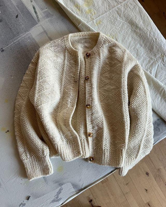 Carol - Klassieke Abrikoos Lange Mouwen Cardigan