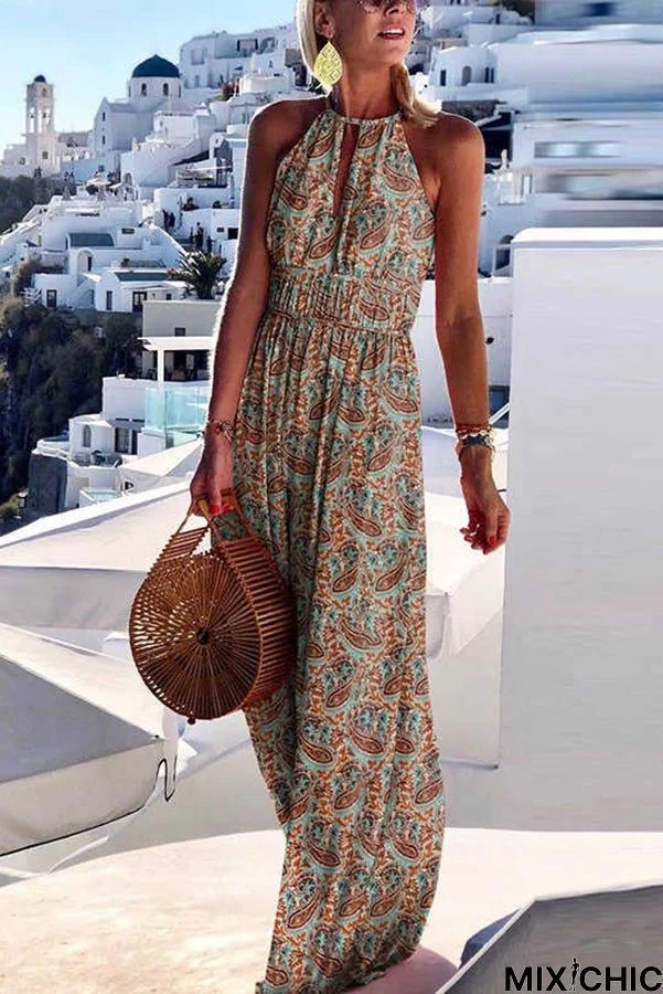 Maxi-jurk "Think I'm In Love" met kleurrijke print
