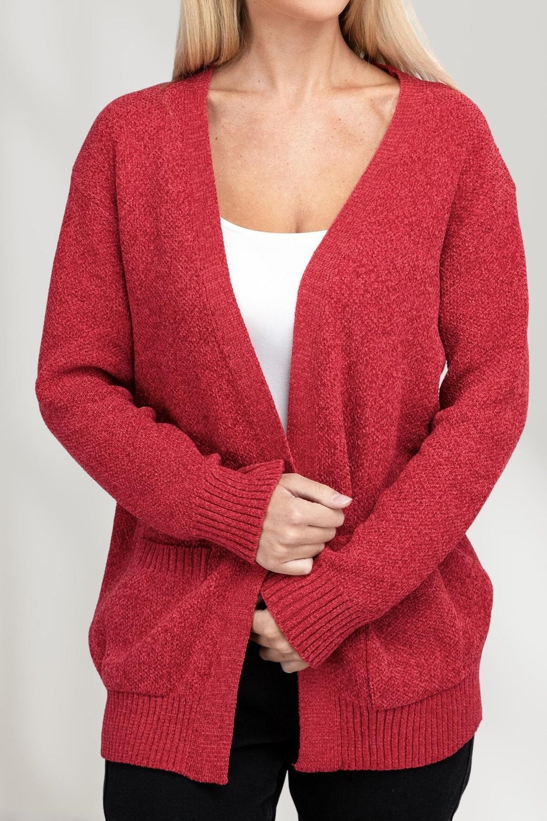 Elegante Cardigan met inkepingskraag en open voorkant