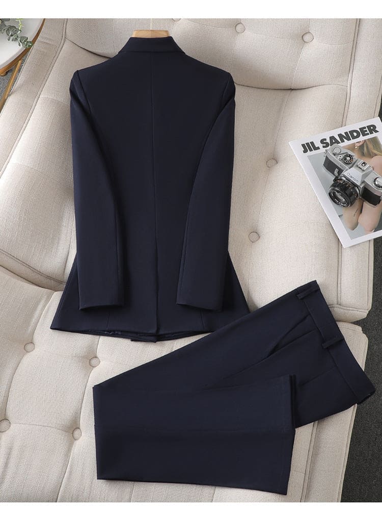 Modieuze dames set met broek en blazer