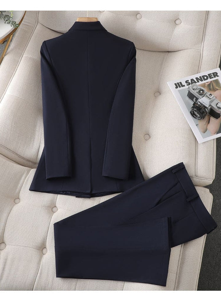 Modieuze dames set met broek en blazer