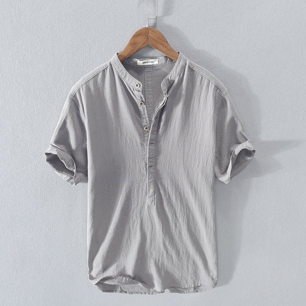 Nicole - Nieuw linnen vrijetijdsshirt met korte mouwen voor heren