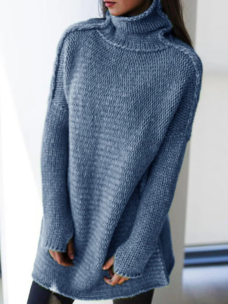 Lange oversized trui met col voor een stijlvolle uitstraling