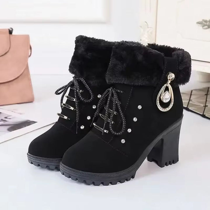 Elegante winterlaarzen voor dames met hak