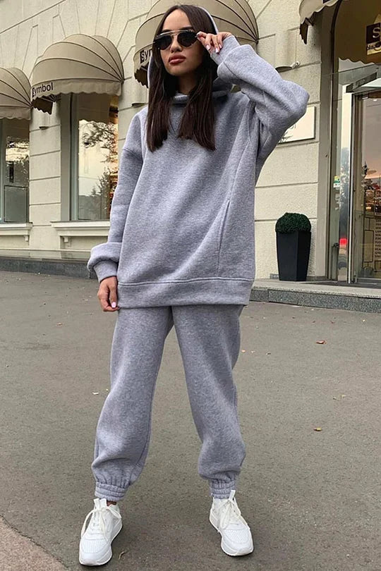 Comfortabele Hoodie en Broek met Elastische Taille en Zakken