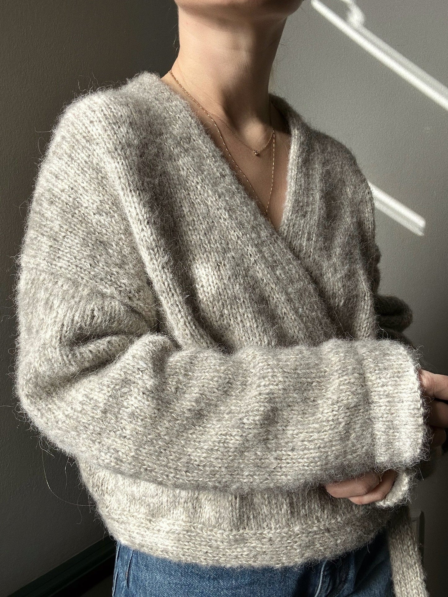 Cardigan élégant avec liens, pull décontracté à manches longues