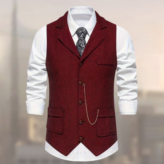 Lincoln Retro Gilet Klassiek Herringbone Patroon voor Heren