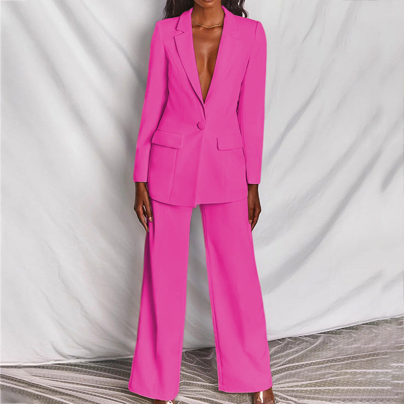 Stijlvolle zakelijke set voor dames met blazer en broek