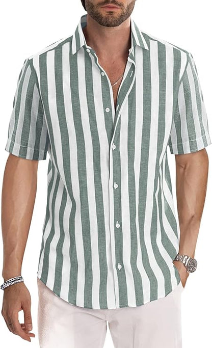 Hugo - Casual overhemd met korte mouwen voor heren, zomer, casual, western, normale pasvorm