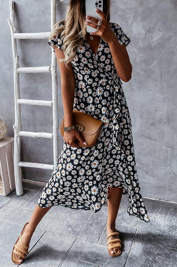 Micaela - Geliefd door jou Daisy Bloemen Midi Jurk