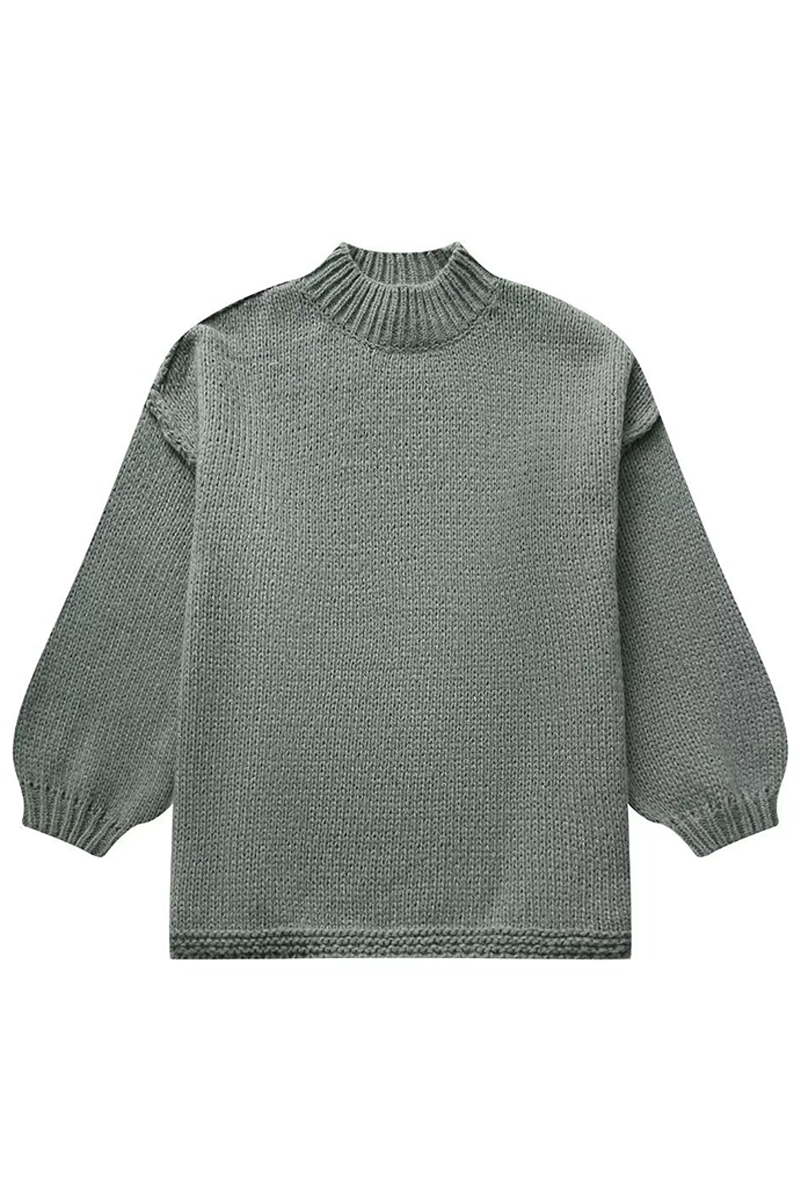 Eenvoudige Effen Kleur Ronde Hals Sweater voor Elke Dag