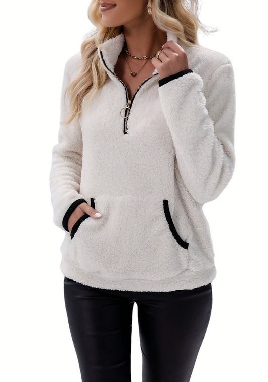 Dames Sweatshirt met Half-Zip – Stijlvol en Comfortabel voor de Winter