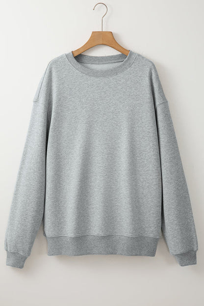 Lichtgrijze Sweater met Ronde Hals en Losse Pasvorm - Comfortabel en Casual