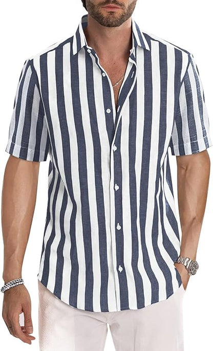 Hugo - Casual overhemd met korte mouwen voor heren, zomer, casual, western, normale pasvorm